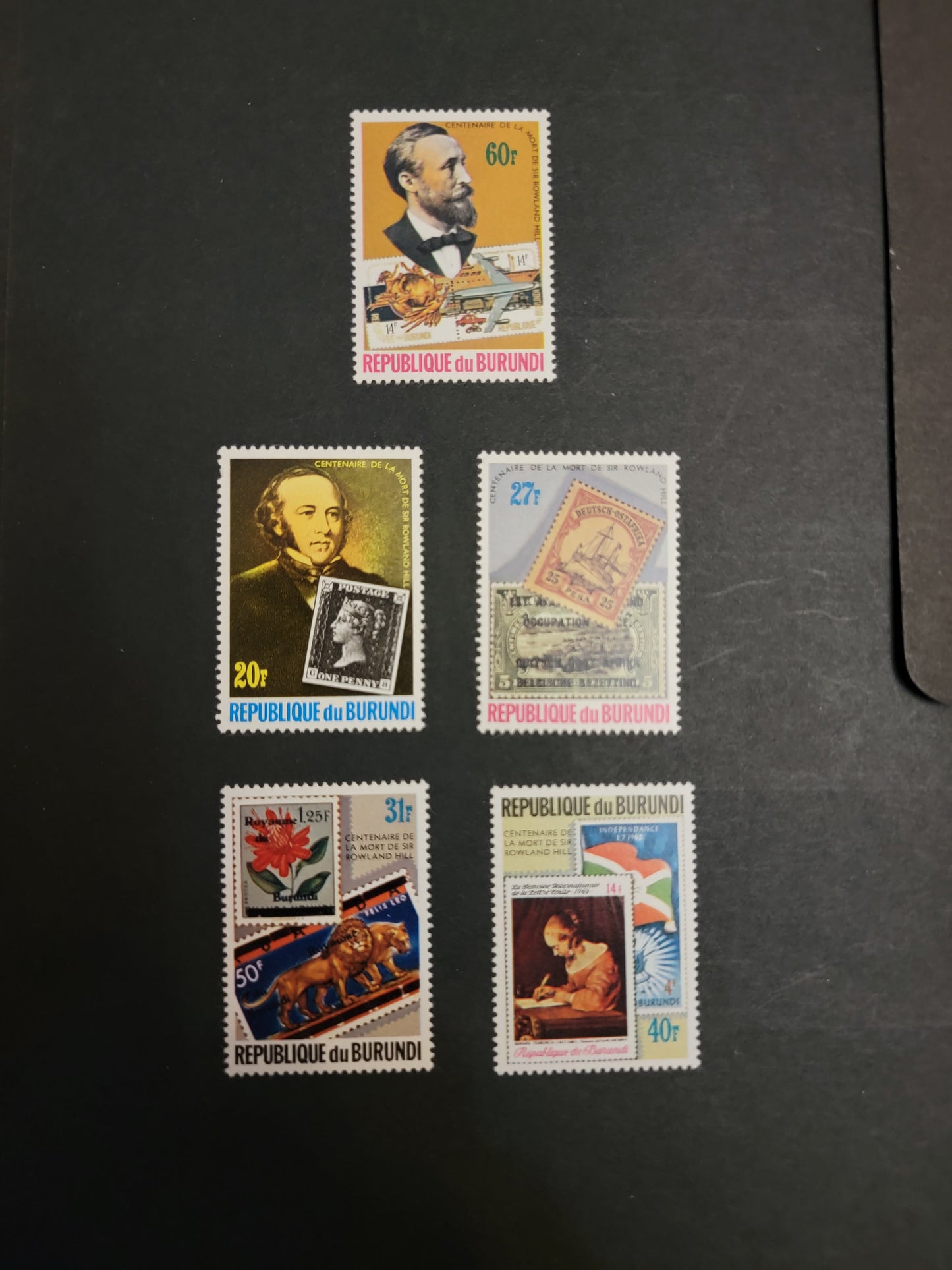 Burundi SC#565-569 1979 Death Centenary of Rowland Hill, A VFNH Singles, Click on Listing to See ALL Pictures, 2017 Scott Cat. $13.85