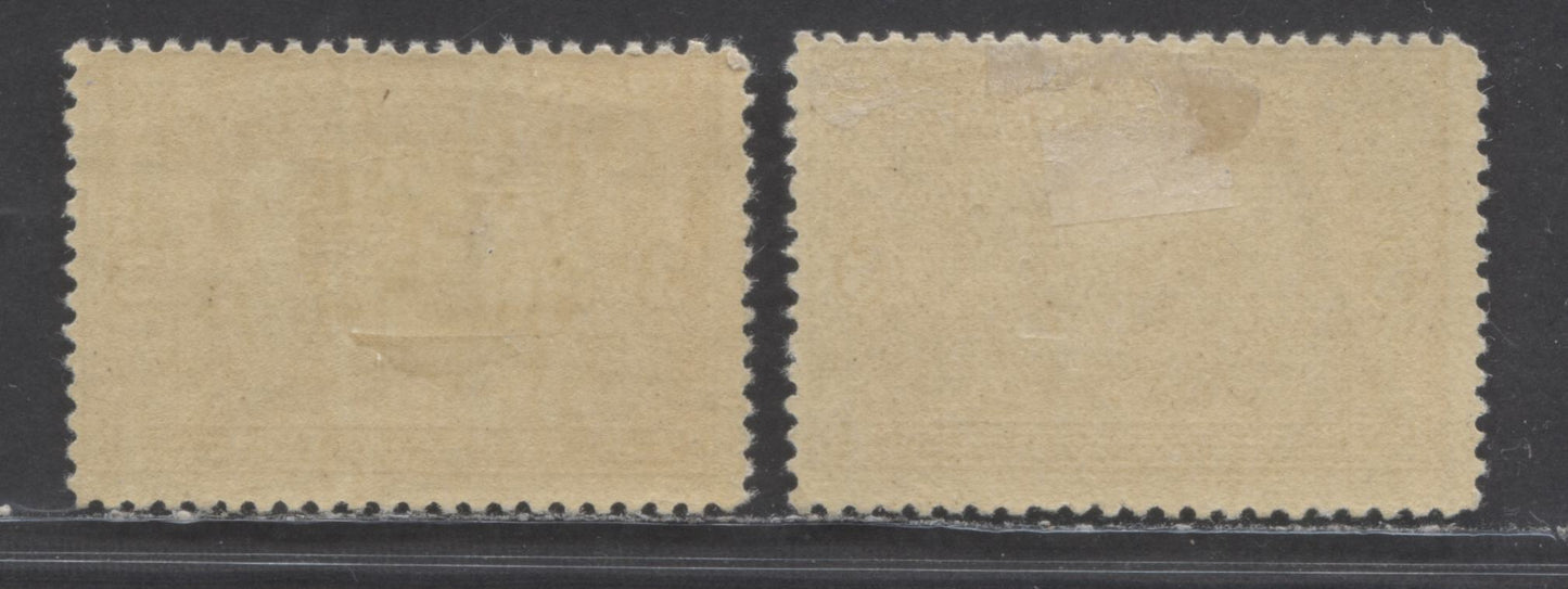 Canada #135,i 3c Brown & Dark Brown Fathers Of Confederation, 1917 50th Anniversary Of Confederation Issue, 2 VG/FOG Singles