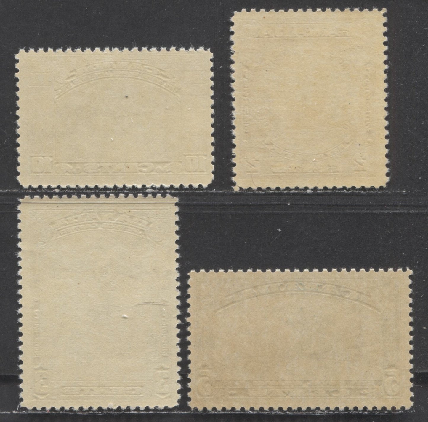 Canada #204, 208-210 3c, 5c, 10c & 20c Blue, Dark Blue, Olive Green & Red Brown Jacques Cartier, Royal William, Loyalist Statue & N.B Seal, 1933-1934 Commemoratives, 4 FNH Singles