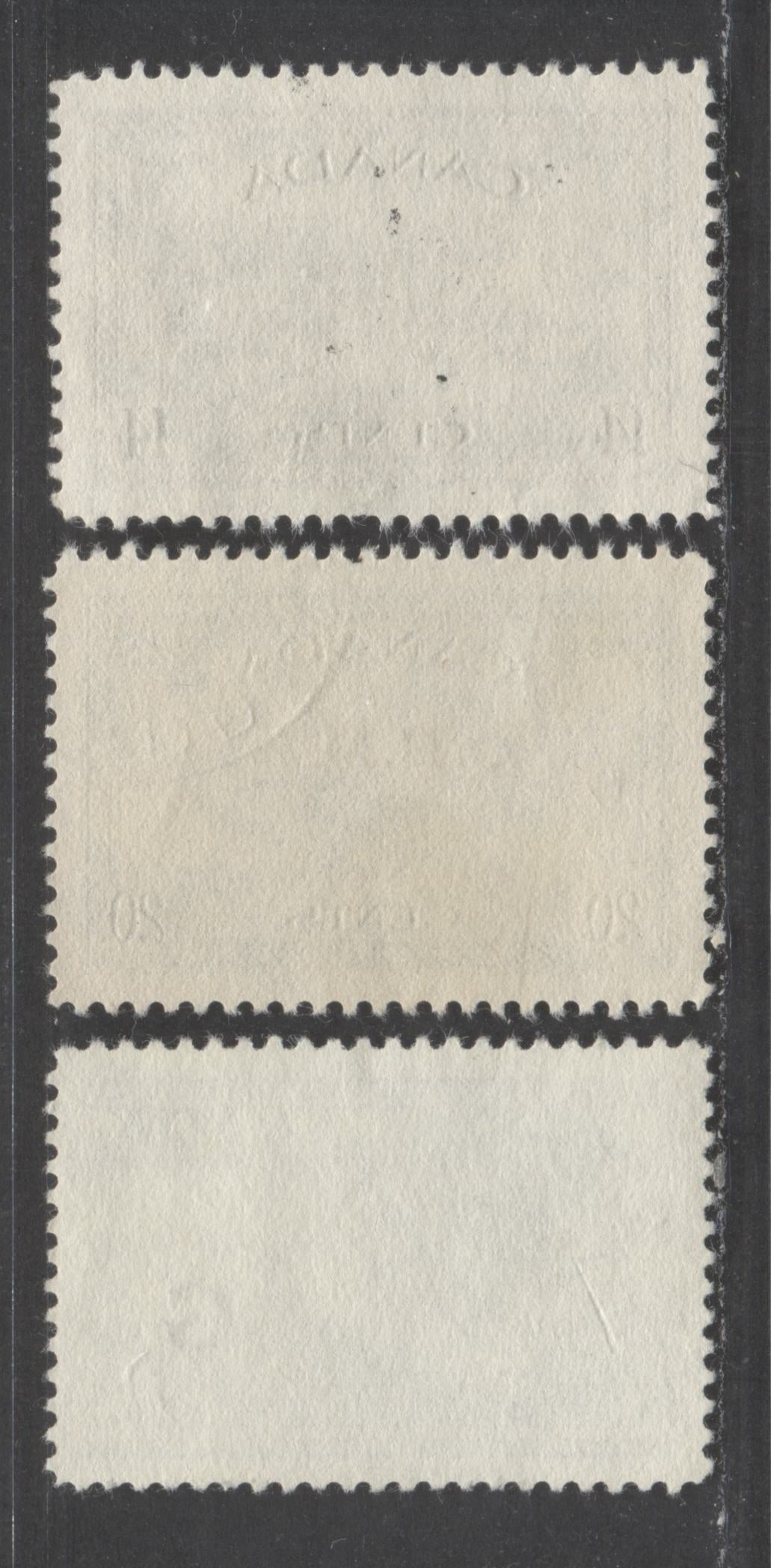 Canada #O7, O8, O31 14c, 20c, 7c Black Brown, Slate Black, Deep Blue Hydroelectric Station, Combine Harvesting, Canada Goose, 1949 - 1953 Peace, Definitives Overprinted Officials Issues, 3 Very Fine Used Singles