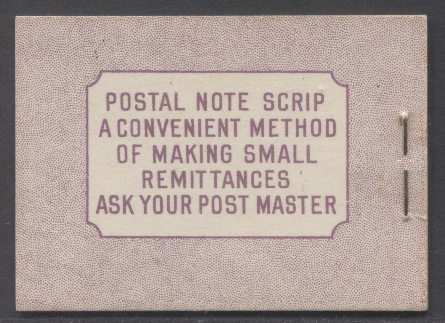 Lot 352 Canada #BK35c IIeCbii 1942-1947 War Issue, A Complete 25c English Booklet, 2 Panes Of 4+2 Labels 3c Rose Violet, Front Cover IIe, Back Cover Cbii, Type IIa, 7c & 6c Rates, 'Post Master' Two Words, 1,201,000 Issued, CBN-SSSSS Paper