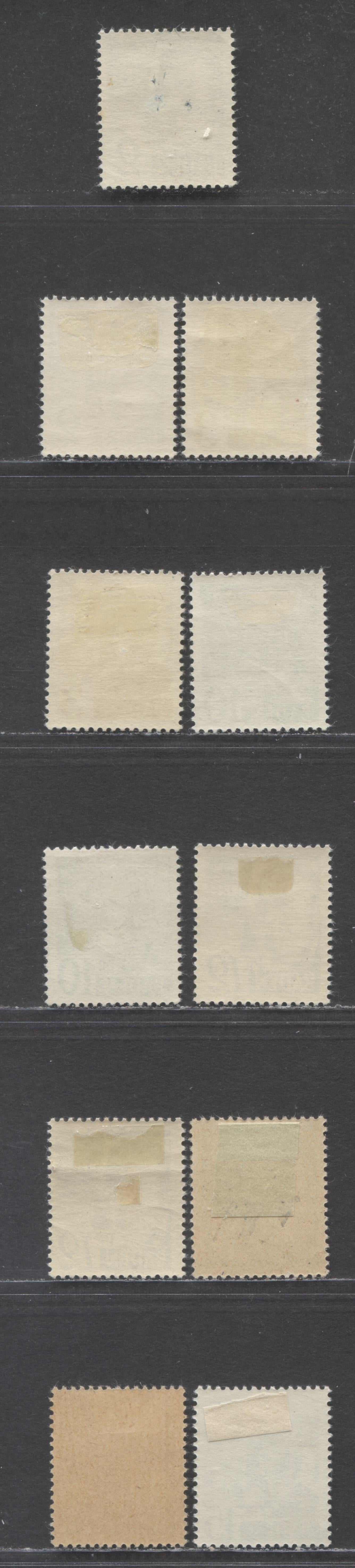 Lot 61 Germany - French Occupation of Baden SC#5N1 (1YVI)-5N5 (5XXII) 1947 1st Pictorial Issue, On White & Off White Papers, Type 1-3 Pictorials, 11 F/VFOG Singles, Click on Listing to See ALL Pictures, Estimated Value $10 USD