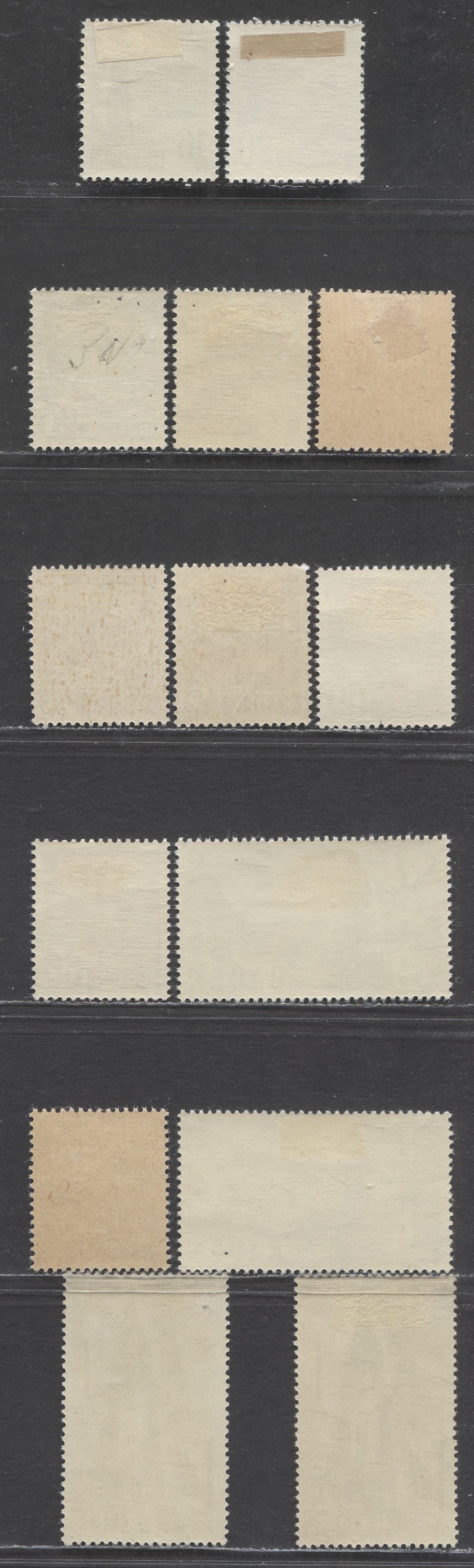 Lot 62 Germany - French Occupation of Baden SC#5N6 (6YWI)-5N13 (13YVII) 1947 1st Pictorial Issue, White & Off White Papers, Type 1-3 Pictorials, 14 VFOG Singles, Estimated Value $16 USD