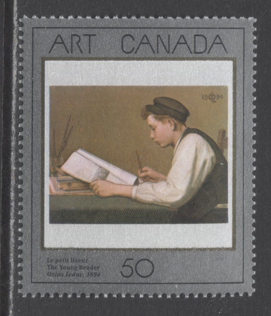 Canada #1203i 50c Multicolored The Young Reader, 1988 Masterpieces Of Canadian Art, A VFNH Single On LF Harrison Paper