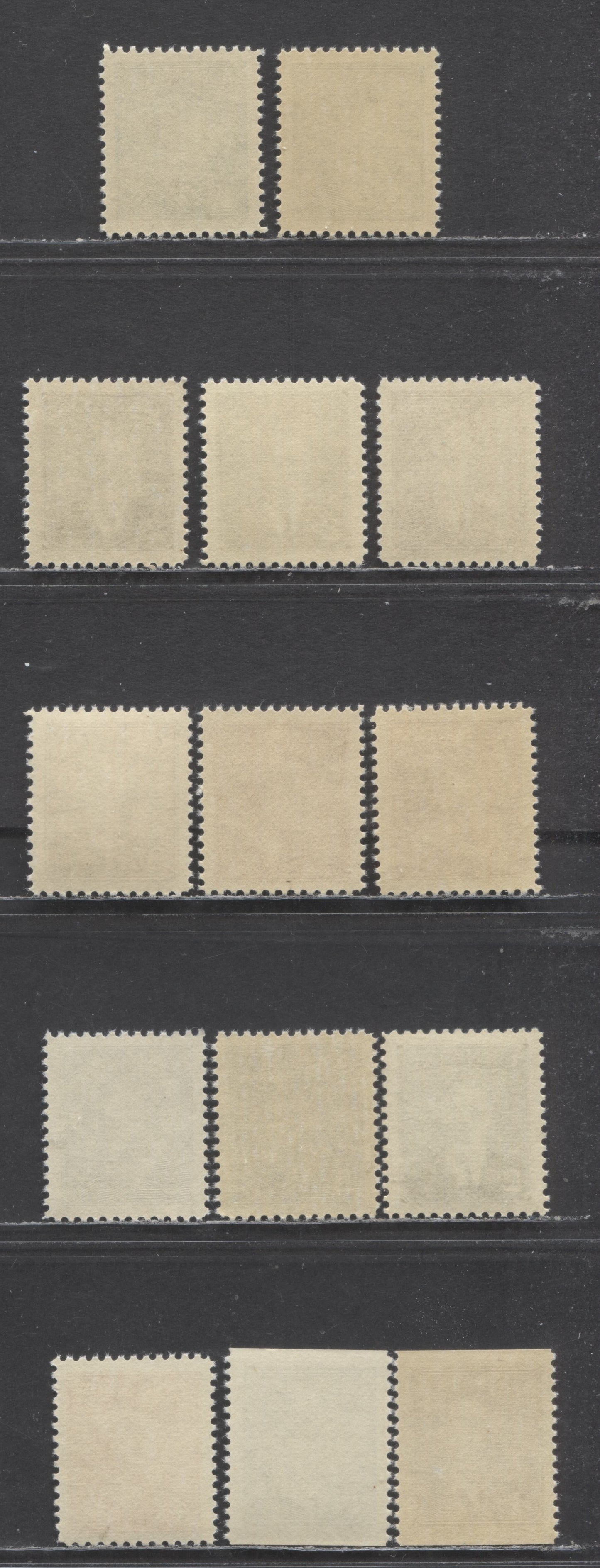 Canada #284-288,284as,286as,305-306 1c-5c,2c-4c , 1949-1952 King George VI Postes Postage Definitive Issue, 14 VFNH Singles Plus Shades