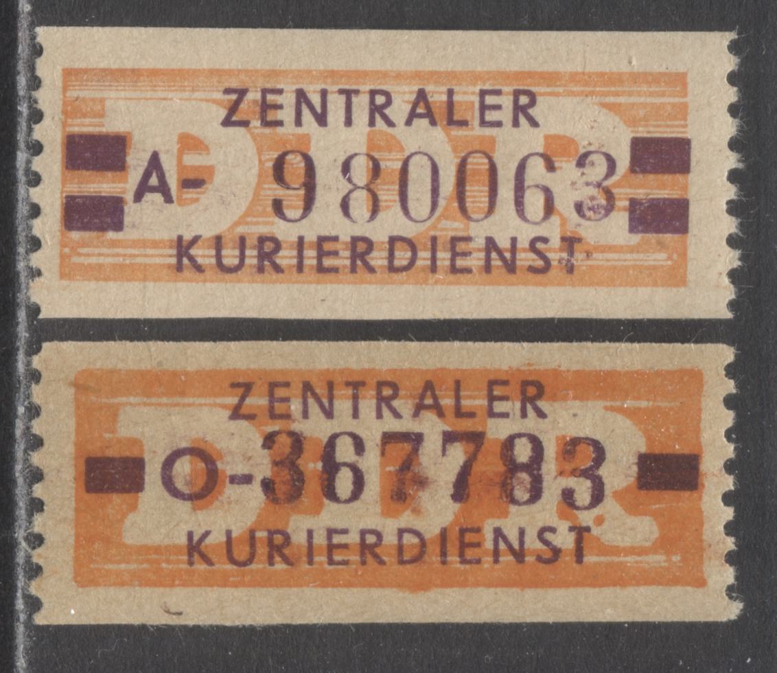 Lot 73 German Democratic Republic Mi#16L,17L 10pf & 20pf 1958 Official Coil Reprints Issue, 31mm Between Value Bars At Sides, 2 VFNH Singles, Click on Listing to See ALL Pictures, Estimated Value $30 USD