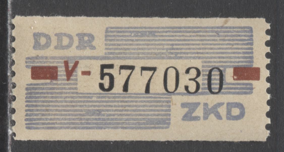 Lot 77 German Democratic Republic Mi#28v 10pf Lively Grey Blue, Dark Brownish Red & Black 1959 Official Coil Issue For Hale / Saale, A VFNH Single, Click on Listing to See ALL Pictures, Estimated Value $45 USD