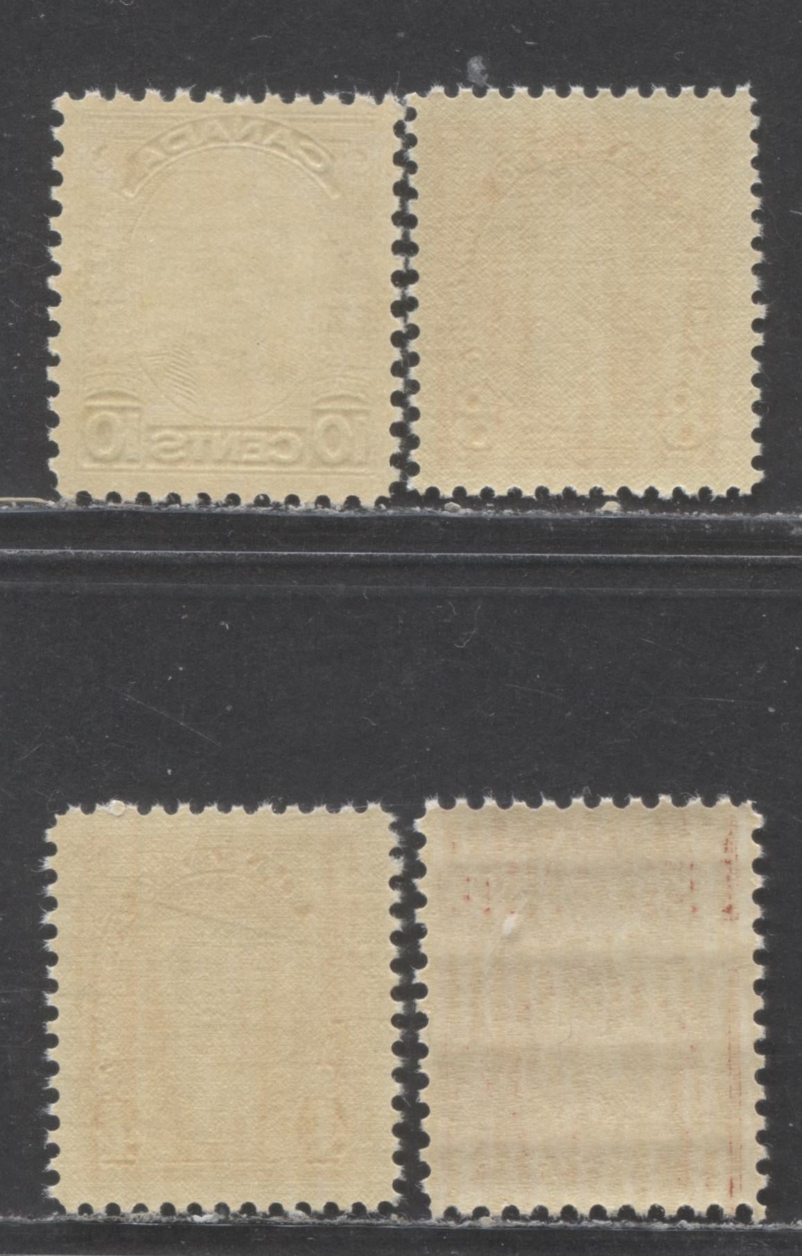 Canada #190, 192, 234, 236 3c/10c Dark Green/Orange George Etienne Cartier - King George VI, 1931-1937 George Etienne Cartier - Mufti Issues, 4 FNH Singles With 234/236 On Horizontal Paper With Cream Gum, & #190 With Cream Gum