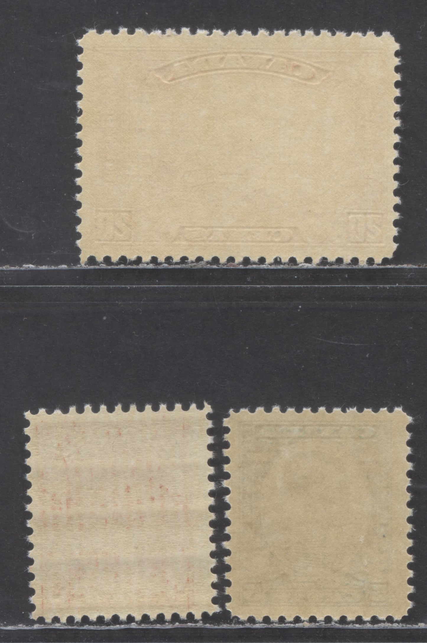 Canada #192-193, 175 3c, 5c & 20c Deep Red/Brown Red Harvesting Wheat - Prince Of Wales, 1930-1932 Arch/Leaf & Imperial Economic Conference Issues, 3 FNH Singles With Cream Gum (#175) & Yellowish Gum (#193)