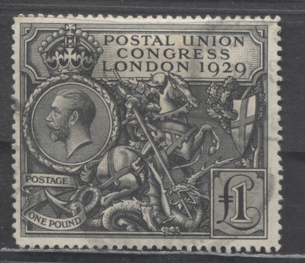 Lot 279 Great Britain SC#209 £1 Black 1929 Postal Union Congress