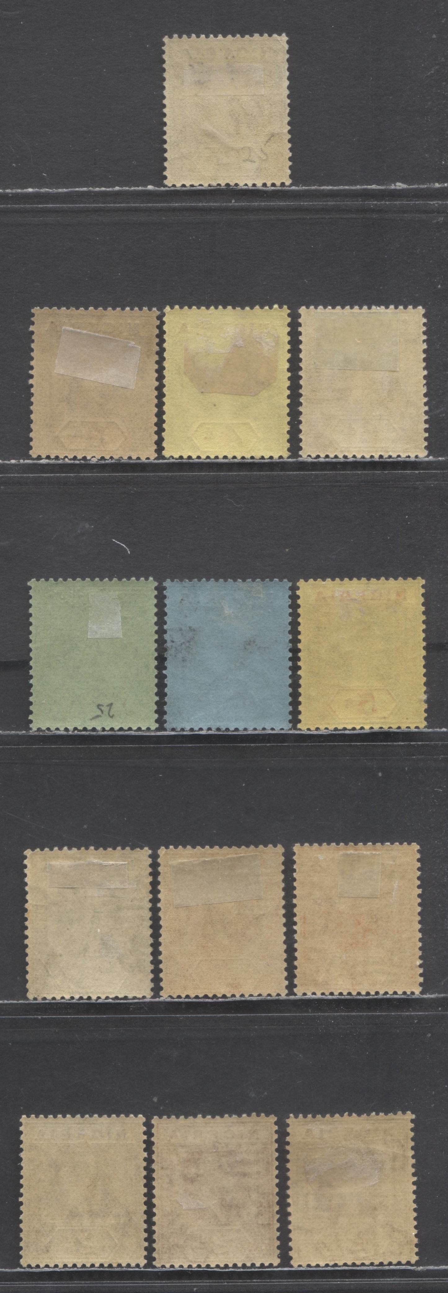 Lot 77 Nigeria SC#18/30 1921-1933 King George V Imperium Keyplates, All Die 2, Script CA Wmk, 13 VFOG Singles, Click on Listing to See ALL Pictures, 2022 Scott Classic Cat. $81.2