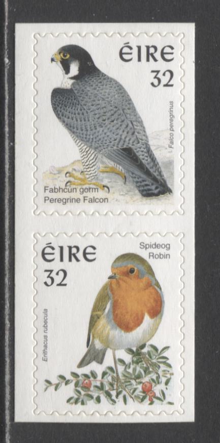 Ireland SC#1054a 1997 Peregrine Falcon & Spideon Robin Issue, Die Cut On NF Paper, A VFNH Self-Adhesive Pair, Click on Listing to See ALL Pictures, 2017 Scott Cat. $17.5