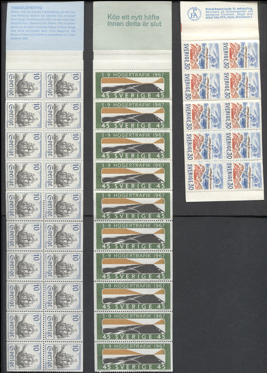 Sweden SC#736a(Facit #H193)/758a (Facit #H196A1a) 1967-1969 Archipeligo in Bloom Definitive, LF and MF Covers, , 3 VFNH Booklets of 10, Click on Listing to See ALL Pictures, Estimated Value $12
