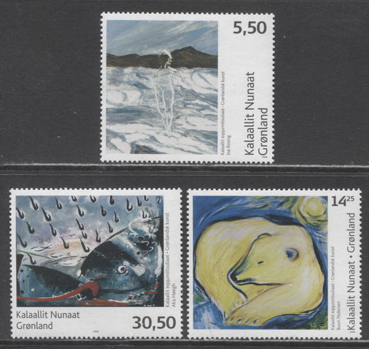 Lot 23 Greenland SC#515-517 2008 Contemporary Art Issue, 3 VFNH Singles, Click on Listing to See ALL Pictures, 2017 Scott Cat. $20.5