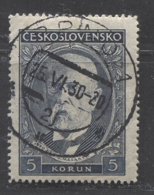 Lot 366 Czechoslovakia SC#177 5k Slate Blue 1930 80th Birthday of President Masaryk, With SON June 25, 1935 Brno CDS Cancel, A VF Used Single, Click on Listing to See ALL Pictures, Estimated Value $3