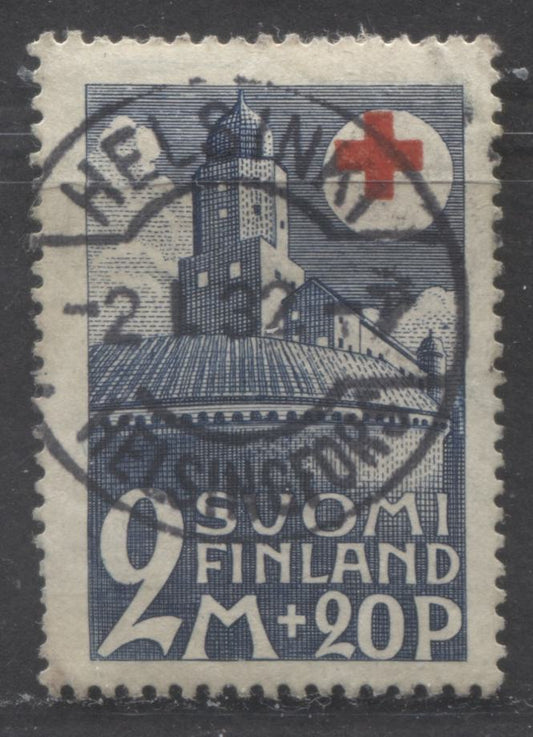 Lot 380 Finland SC#B7 2m + 20p Dull Blue & Red 1931 Red Cross Semi-Postals, With SON Feb 1, 1932 Helsinki CDS Cancel, A VF Used Single, Click on Listing to See ALL Pictures, 2022 Scott Classic Cat. $35