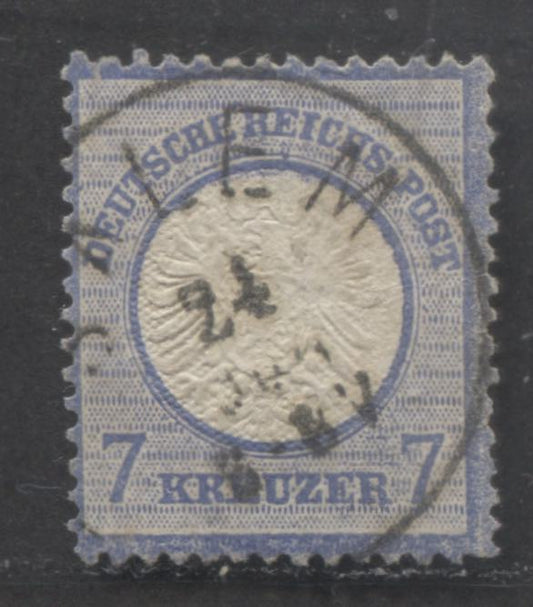 Lot 416 Germany SC#24 7kr Ultramarine 1872 Eagle & Large Shield Issue, SON June 24 Salem CDS (No Year Visible), A VG Used Single, Click on Listing to See ALL Pictures, Estimated Value $15