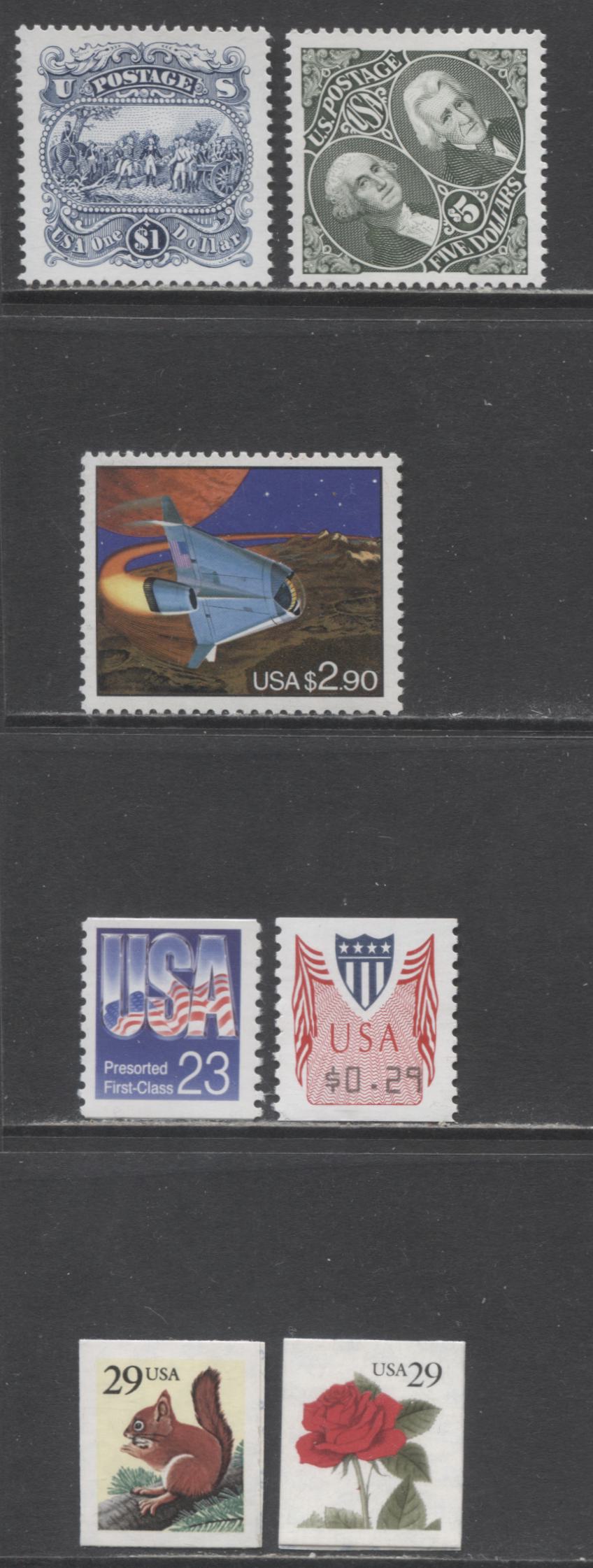 Lot 88 United States SC#2489/CVP32 1993-1995 Futuristic Space Shuttle, Surrender Of Gen. John Burgoyre, Washington/Jackson, Definitives & Computer Vended Postage Issues, 7 VFNH Singles, 2017 Scott Cat. $17.9