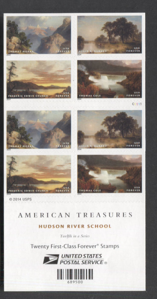 Lot 100 United States SC#4920b Forever Multicolored 2014 Hudson River School Paintings Issue, Double Sided Booklet, A VFNH Booklet Of 20, Click on Listing to See ALL Pictures, 2017 Scott Cat. $20