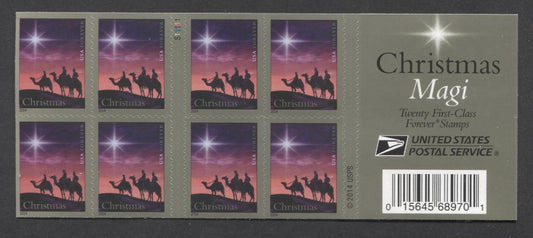 Lot 103 United States SC#4945a Forever Multicolored 2014 Christmas Issue, Double Sided Booklet, A VFNH Booklet Of 20, Click on Listing to See ALL Pictures, 2017 Scott Cat. $20