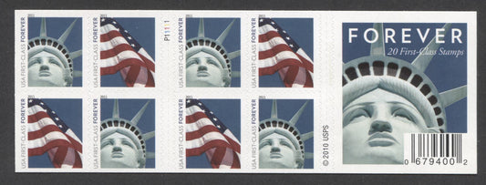 Lot 110 United States SC#4560b First Class Forever Multicolored 2011 Flag & Statue Issue, Double Sided Booklet, A VFNH Booklet Of 20, Click on Listing to See ALL Pictures, 2017 Scott Cat. $20