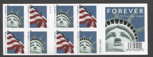 Lot 112 United States SC#4564b First Class Forever Multicolored 2011 Flag & Statue Issue, Double Sided Booklet, A VFNH Booklet Of 20, Click on Listing to See ALL Pictures, 2017 Scott Cat. $20