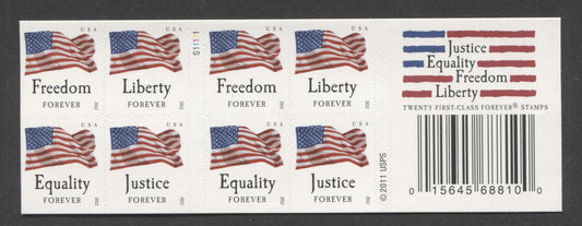 Lot 117 United States SC#4648b Forever Multicolored 2012 Flags Issue, Double Sided Booklet, A VFNH Booklet Of 20, Click on Listing to See ALL Pictures, 2017 Scott Cat. $20