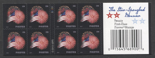 Lot 126 United States SC#4870a Forever Multicolored 2014 Flags & Fireworks Issue, Double Sided Booklet, A VFNH Booklet Of 20, Click on Listing to See ALL Pictures, 2017 Scott Cat. $20
