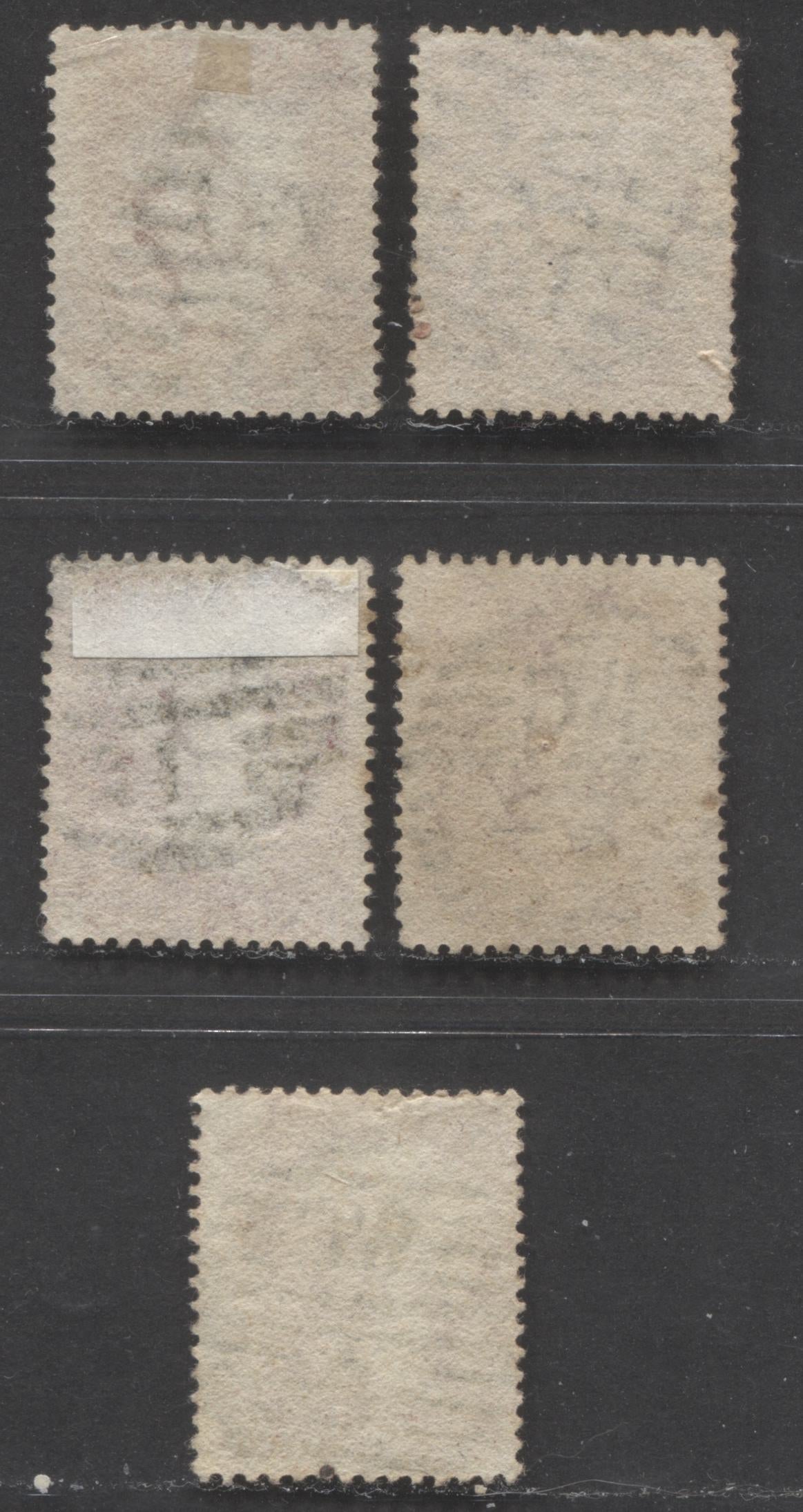 Lot 65 Great Britain - Dubus Type 1c, 4, 6A & 9 Vertical Numeral London Duplex Cancels SC#20 1d Rose Red & Pale Rose Red 1857-1863 1d Red Stars, Large Crown, White Paper, Perf. 14 Issue, 5 Good & VG Used Singles, Estimated Value $22