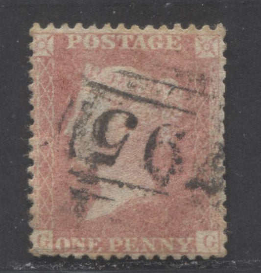 Lot  466 Great Britain - Barred Numeral Cancels For England & Wales: 700-799 SC#20 1d Pale Rose Red 1857-1863 1d Red Stars, Large Crown, White Paper, Perf. 14 Issue, #795, A Fine Used Single, Estimated Value $17