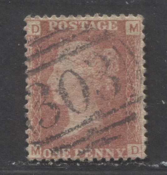 Lot  478 Great Britain - Barred Numeral Cancels For England & Wales: 300-399 SC#33 1d Rose Red 1864-1879 1d Red Plate Numbers Issue, #303 Plate #79, A Fine Used Single, 2022 Scott Classic Cat. $110