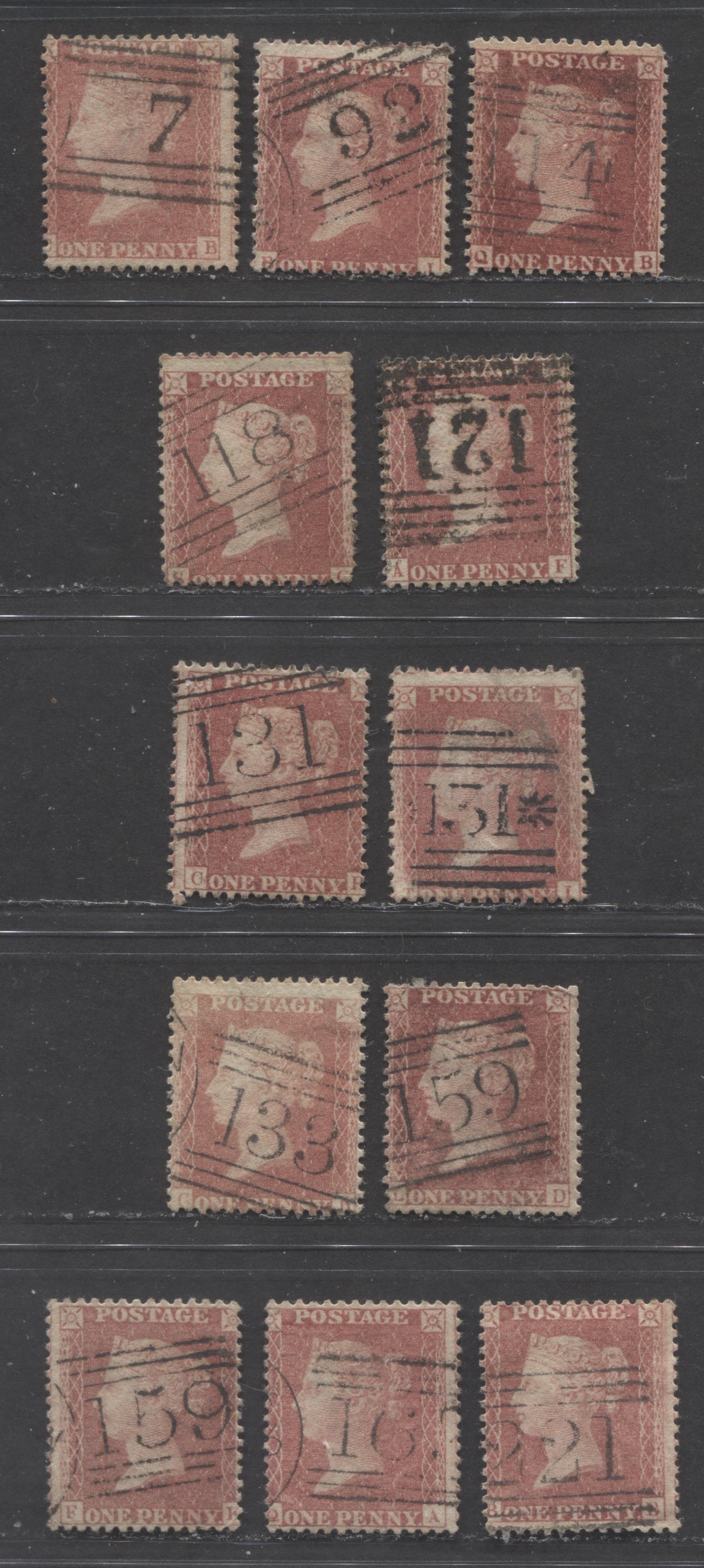 Lot 519 Great Britain Barred Numeral Cancels For Scotland Sc 20 1d R Brixton Chrome