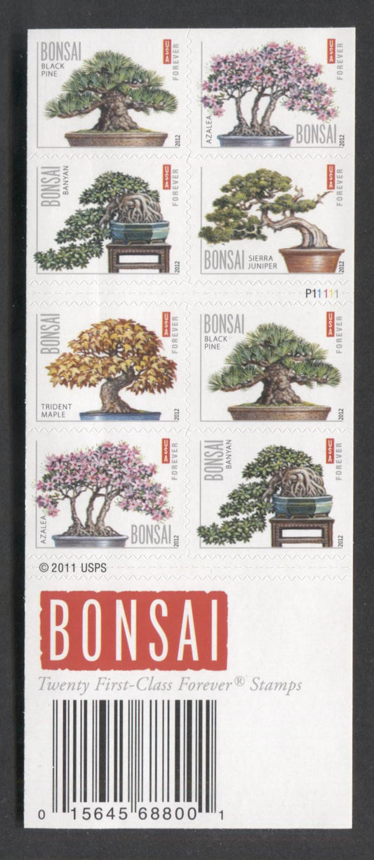 Lot 56 United States SC#4622b Forever Multicolored 2012 Bonsai Issue, Double Sided Booklet, A VFNH Booklet Of 20, Click on Listing to See ALL Pictures, 2017 Scott Cat. $24