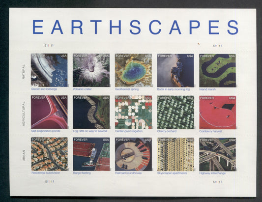 Lot 63 United States SC#4710 Forever Multicolored 2012 Earthscapes Issue, A VFNH Sheet Of 15, Click on Listing to See ALL Pictures, 2017 Scott Cat. $22.5