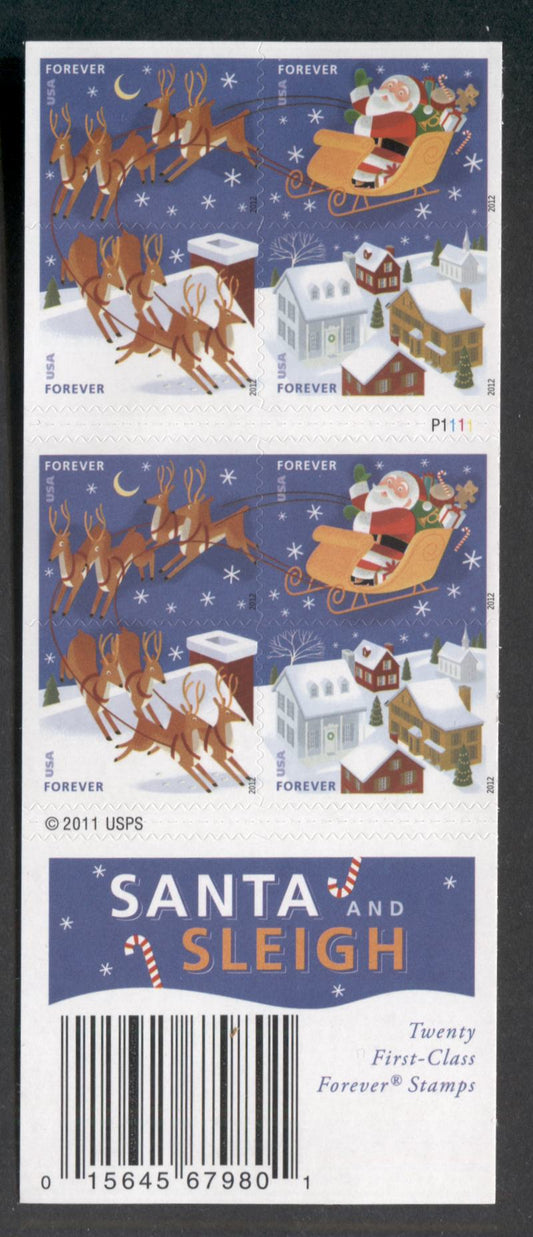 Lot 67 United States SC#4715B Forever Multicolored 2012 Christmas Issue, Double Sided Booklet, A VFNH Booklet Of 20, Click on Listing to See ALL Pictures, 2017 Scott Cat. $20