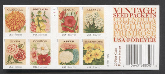Lot 72 United States SC#4763b-4763b 2013 Vintage Seed Packets Issue, A VFNH Booklet Of 20, Click on Listing to See ALL Pictures, 2017 Scott Cat. $24