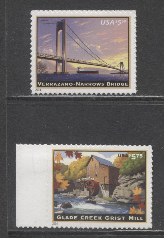 Lot 91 United States SC#4872/4927 2014 American Landmarks Issue, 2 VFNH Singles, Click on Listing to See ALL Pictures, 2017 Scott Cat. $22.5