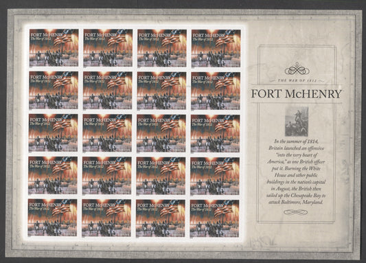 Lot 99 United States SC#4921 Forever Multicolored 2014 War Of 1812 Issue, A VFNH Sheet Of 20, Click on Listing to See ALL Pictures, 2017 Scott Cat. $20
