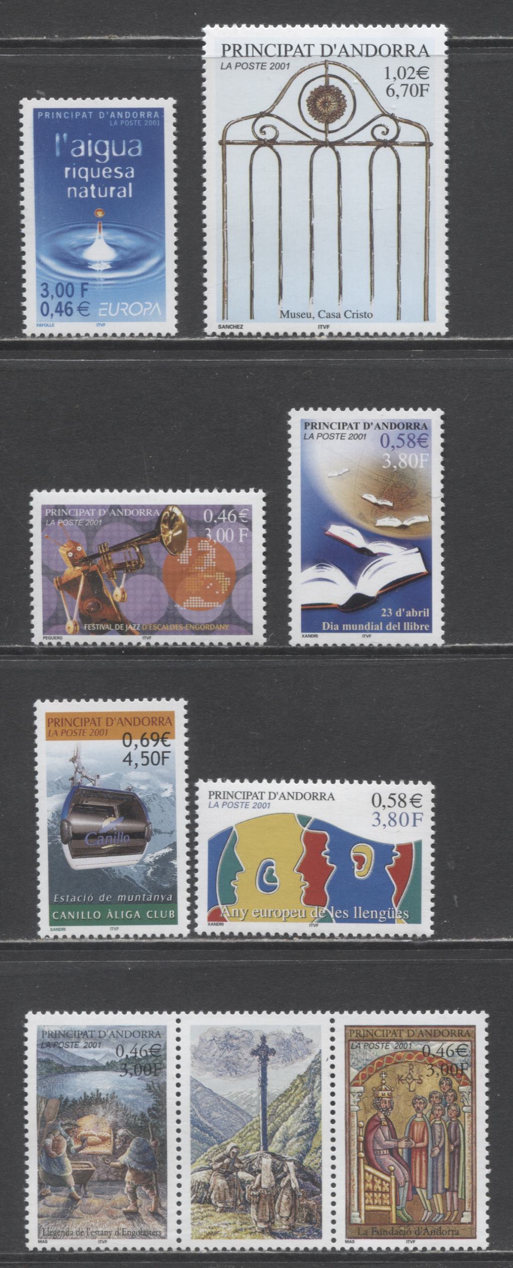Lot 89 Andorra (French Admin) SC#532/540 2001 Mountain Station/Jazz Festival Issues, 7 VFNH Singles, Click on Listing to See ALL Pictures, 2017 Scott Cat. $21.05