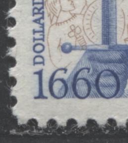 Canada #390var 5c Brown & Dark Blue Dollard Des Ormeaux, 1960 Battle of Long Sault Issue, A VFNH Single Significant Downward Shift Of Vignette, DF Smooth Paper