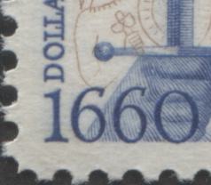 Canada #390var 5c Brown & Dark Blue Dollard Des Ormeaux, 1960 Battle of Long Sault Issue, A VFNH Single Significant Downward Shift Of Vignette, DF Vertical Ribbed Paper