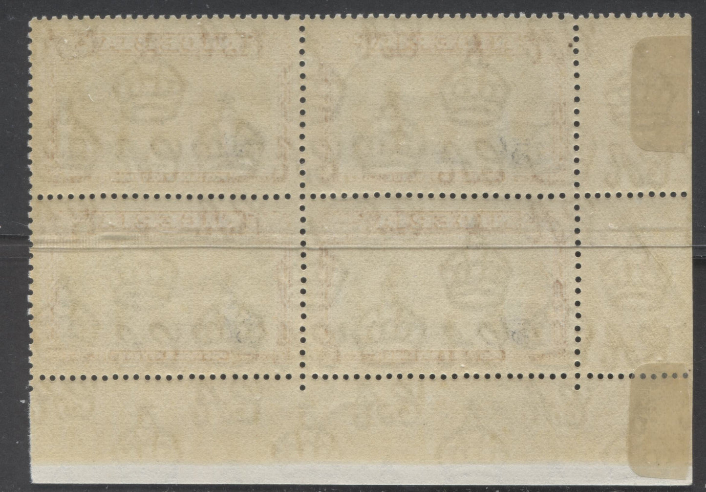 Lot 97 Nigeria #64cvar (SG#59var) 5/- Black & Orange King George VI & Niger Bridge, 1938-1952 King George VI Definitive Issue, A Fine NH/OG LL Corner Block, Comb Perf. 13 x 11.5, 1938 Printing, Vertical Scratch In Sky Variety