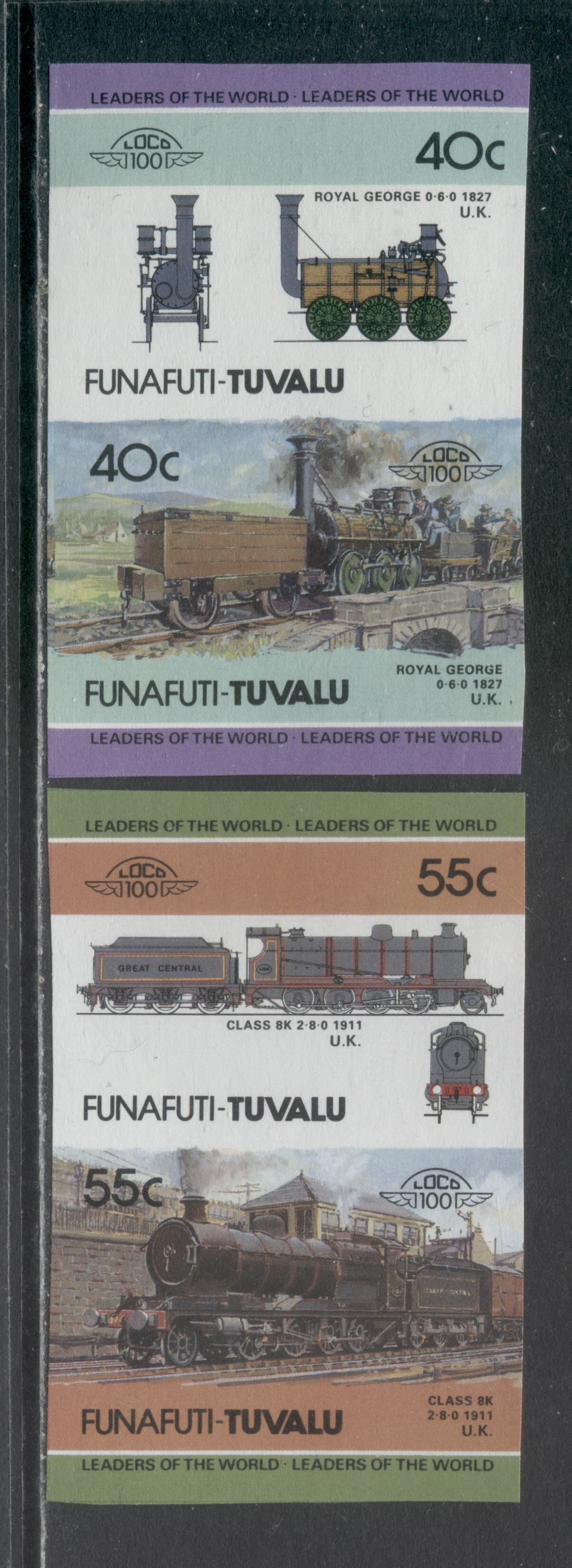 Lot 93 (C) Tuvalu SC#13/18 1984-1986 Leaders Of The World, 2 VFNH Imperf Pairs, Click on Listing to See ALL Pictures, Estimated Value $30