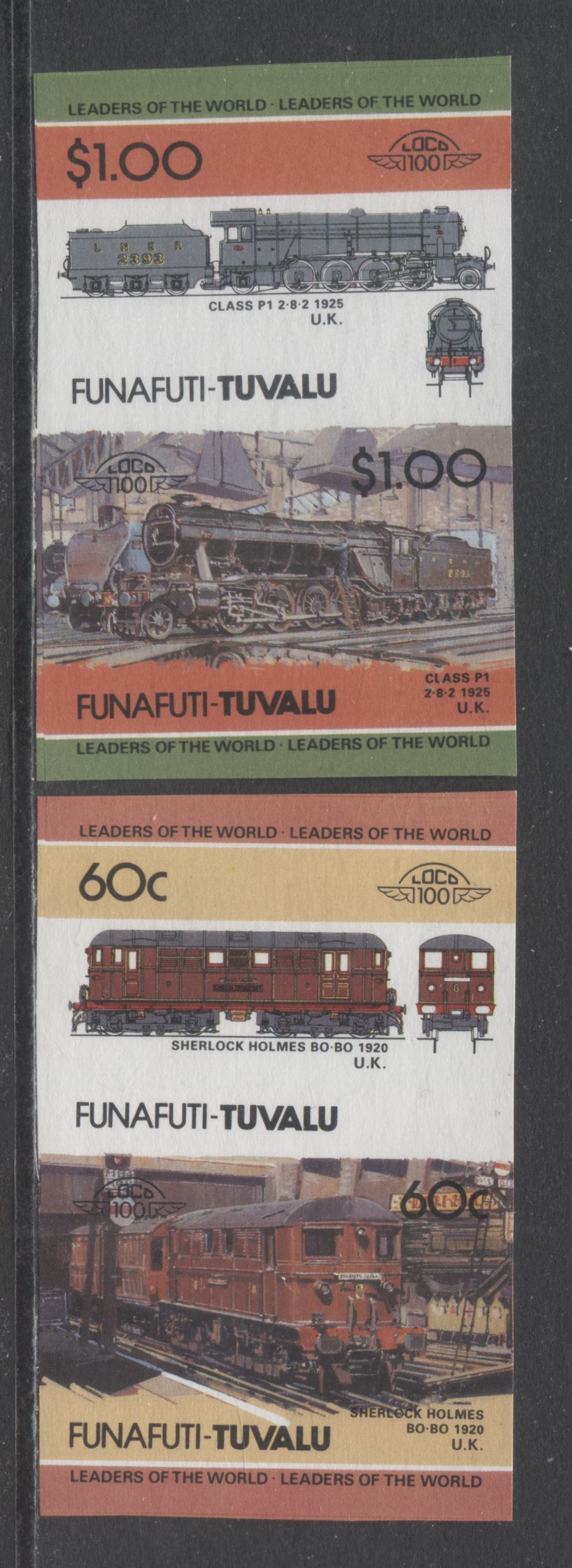 Lot 94 Tuvalu SC#20/22 1984-1986 Leaders Of The World, 2 VFNH Imperf Pairs, Click on Listing to See ALL Pictures, Estimated Value $30