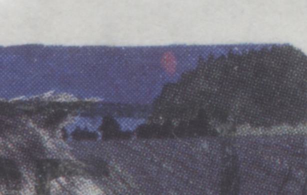 Canada #1291var 39c Multicoloured Werewolf, 1990 Legendary Creatures Issue, A VF Used Single Showing "Bloody Moon" Variety, Perf. 12.5 x 13.3, Possibly Tertiary or Constant