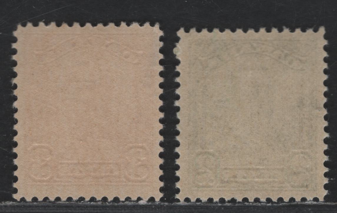 Lot 97 Canada #150-151 2c-3c Green & Carmine Red King George V, 1928-1929 Scroll Issue, 2 VFNH Singles