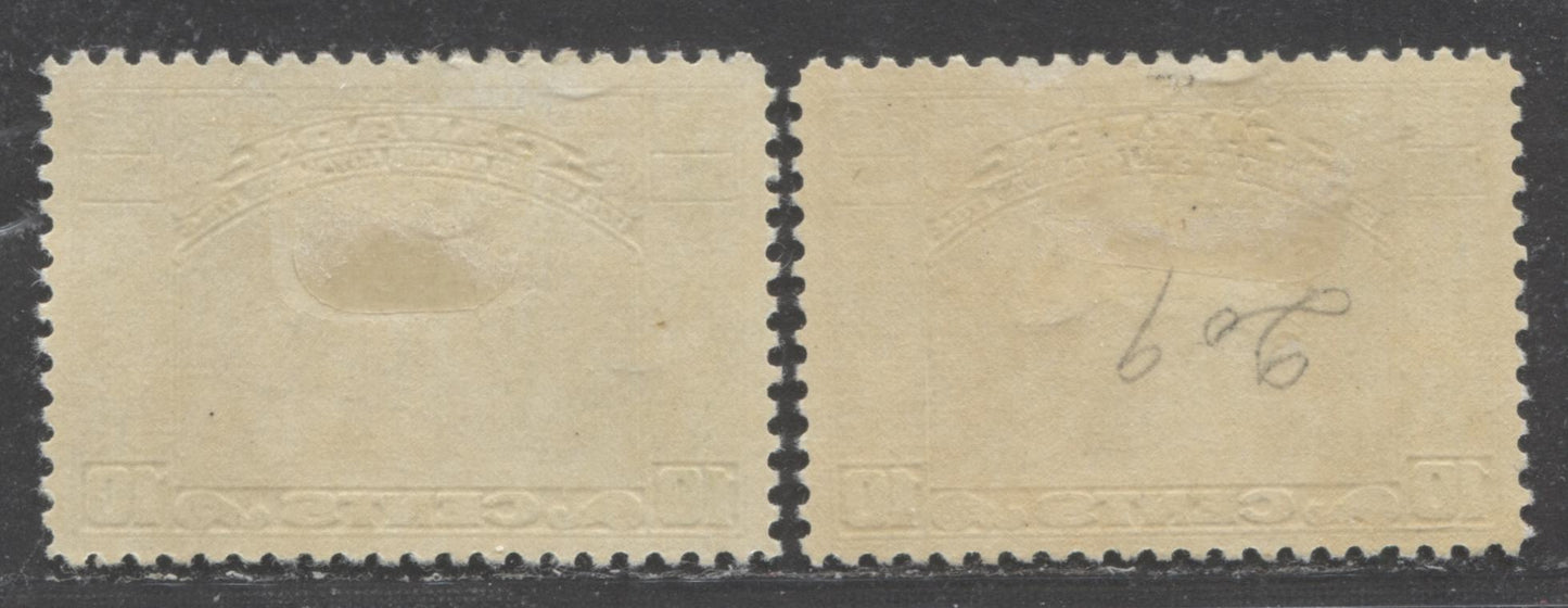 Canada #209 10c Greyish Olive Green & Olive Green Loyalists Statue, 1934 United Empire Loyalists Issue, 2 VFOG Singles