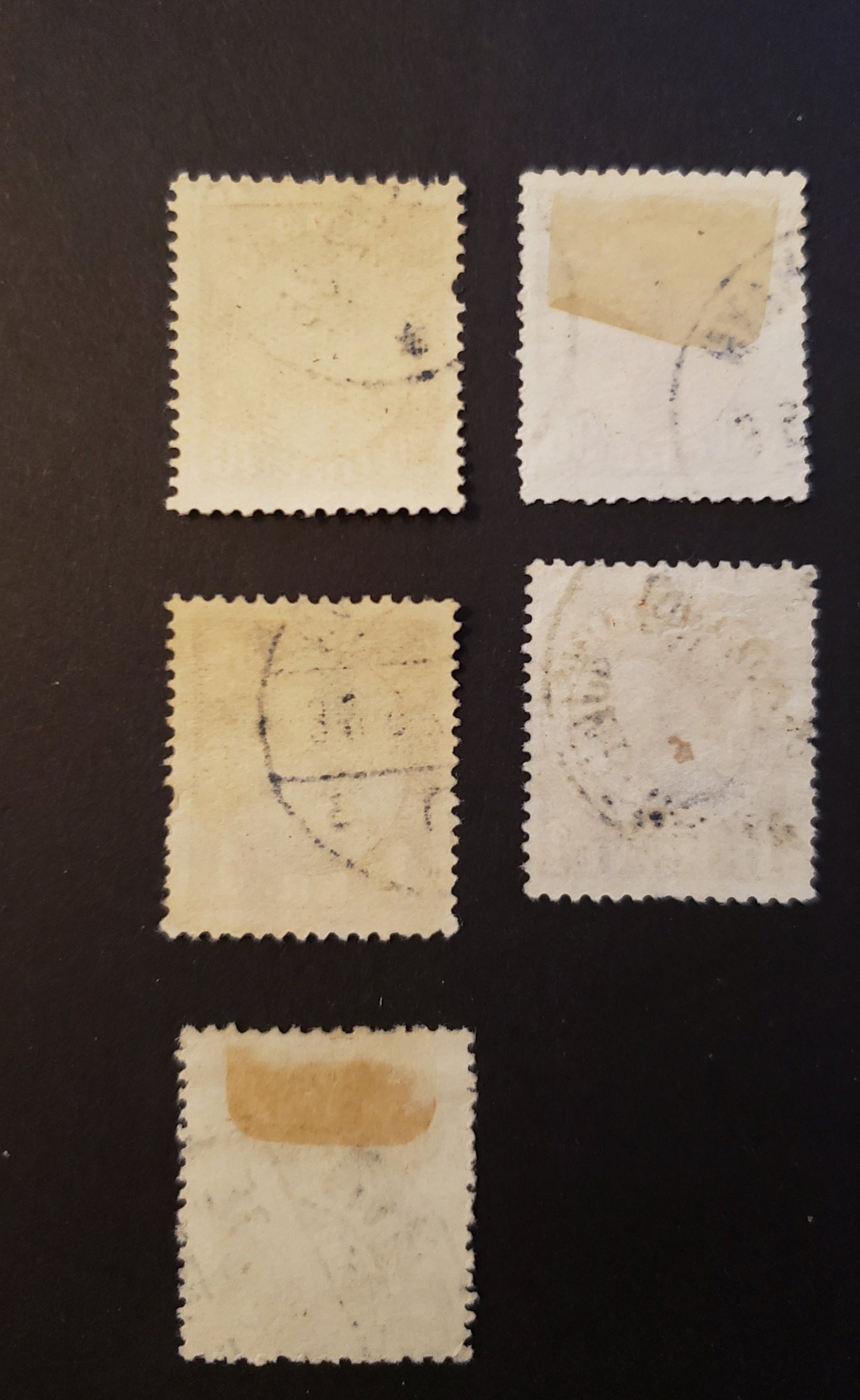 Denmark SC#125/161 1913-1922 King Christian X / Surcharged Wavy Lines And Numeral Issues, 5 VG to VF Used Singles, Click on Listing to See ALL Pictures, 2017 Scott Cat. $11.75