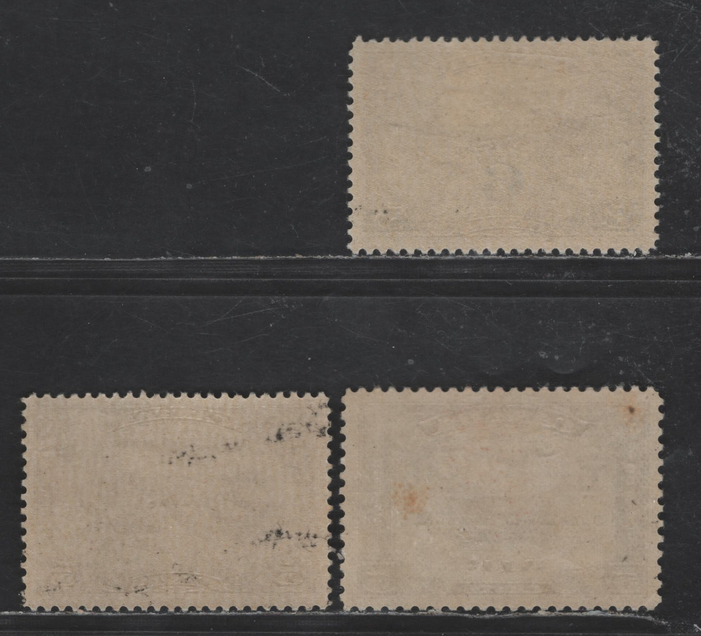 Canada #C1, C3-C4 5c & 6c On 5c Olive Brown & Deep Olive Brown Winged Figures & Mercury & Globe, 1928-1932 Scroll Issue - Ottawa Conference Airmails, 3 VFOG Singles