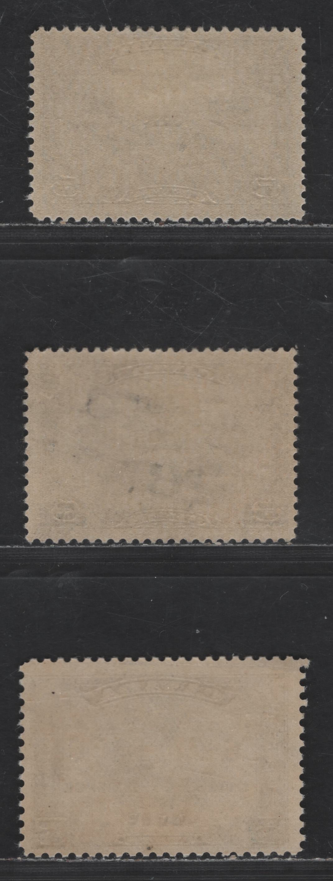 Canada #C1, C3-C4 5c - 6c on 5c Brown Olive & Olive Brown Two Winged Figures & Surcharged Mercury Issues, 1928-1932 Airmail Issues, 3 Fine OG Singles Perfs 12 & 11,